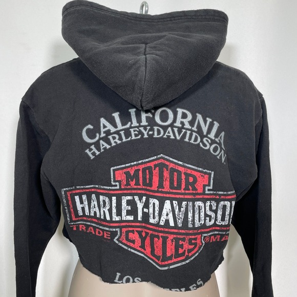 Harley-Davidson Tops - Harley-Davidson #1 California Shield Logo Black Cropped Hoodie Women's SMALL